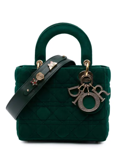 Christian Dior Pre-Owned 2019 Small Velvet Cannage My ABCDior Lady Dior satchel