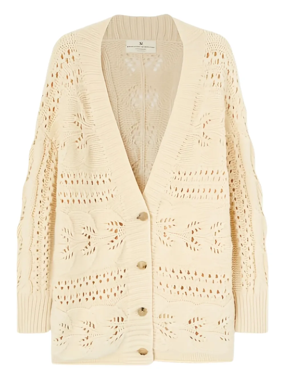 Ermanno Scervino Openwork V-neck Cardigan In Neutral