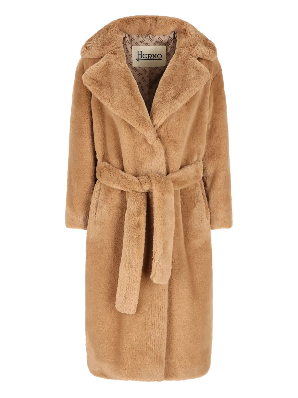 Herno belted faux-fur coat | Brown | Image 1