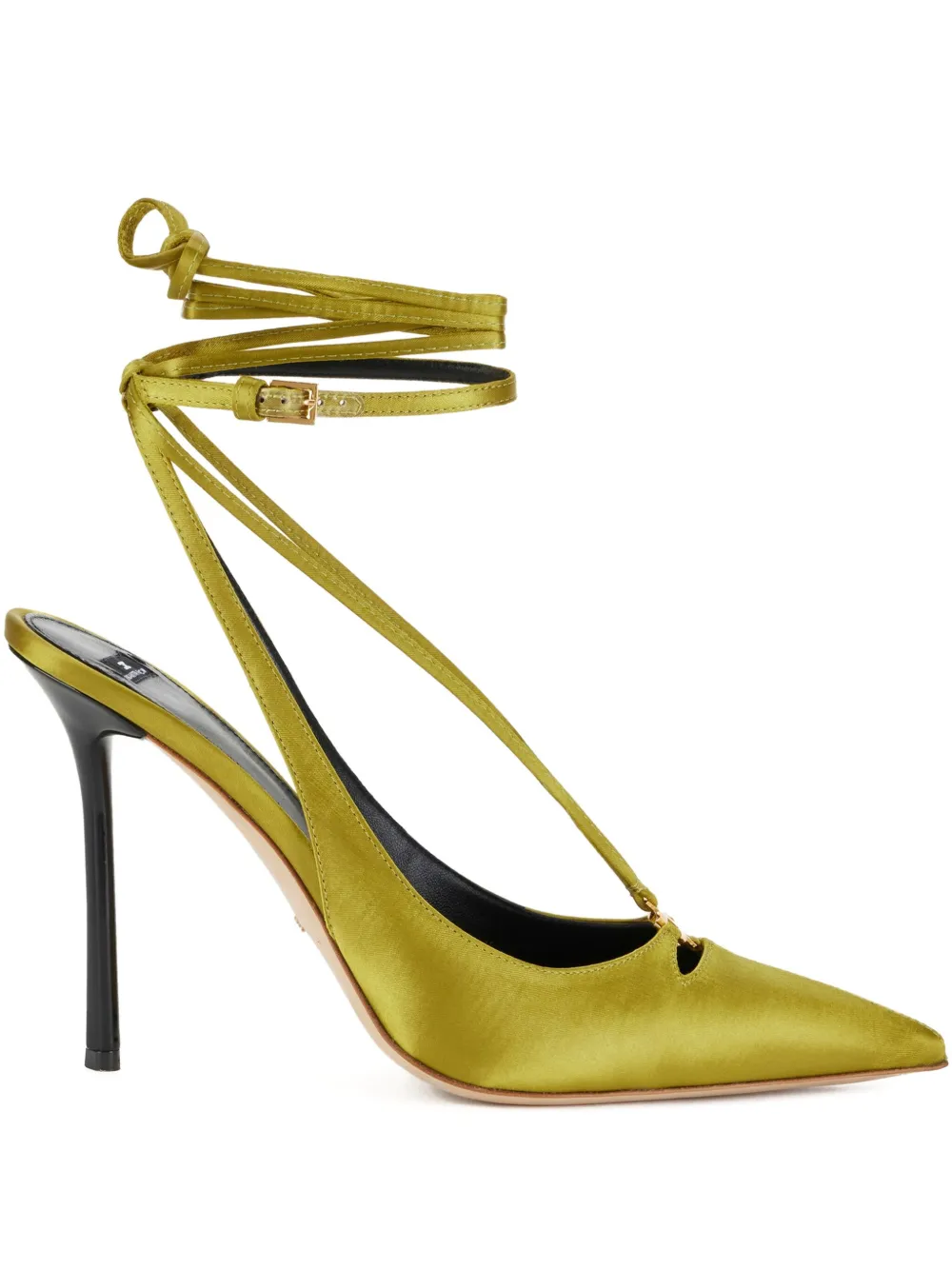 Elisabetta Franchi satin slingback pumps Green