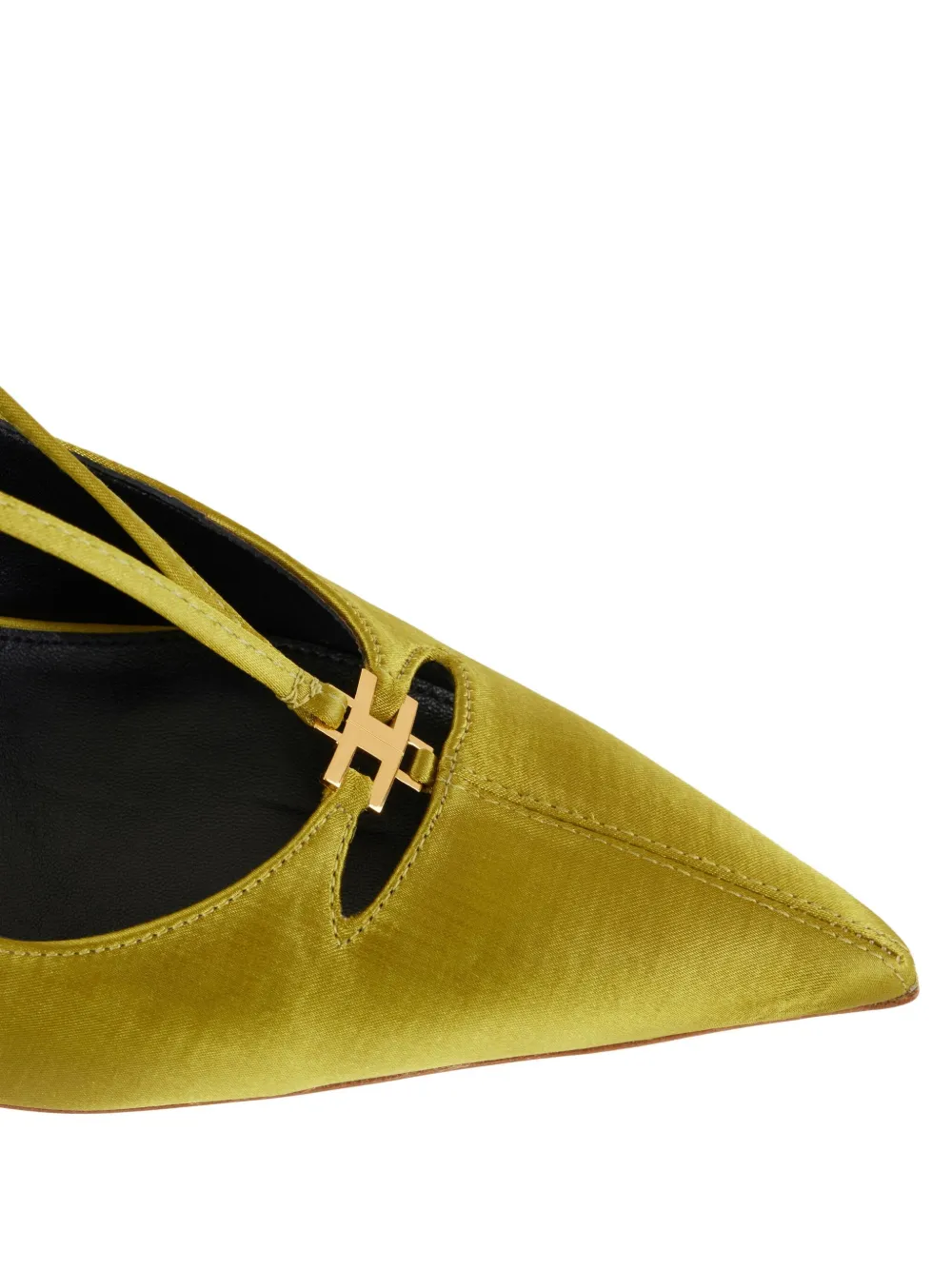 Elisabetta Franchi satin slingback pumps Green