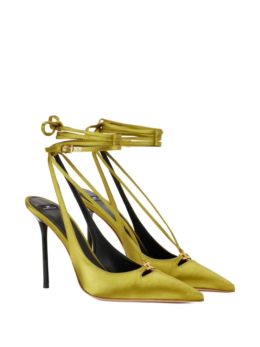 Elisabetta Franchi satin slingback pumps Green