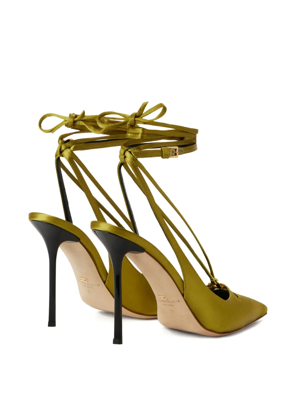 Elisabetta Franchi satin slingback pumps Green
