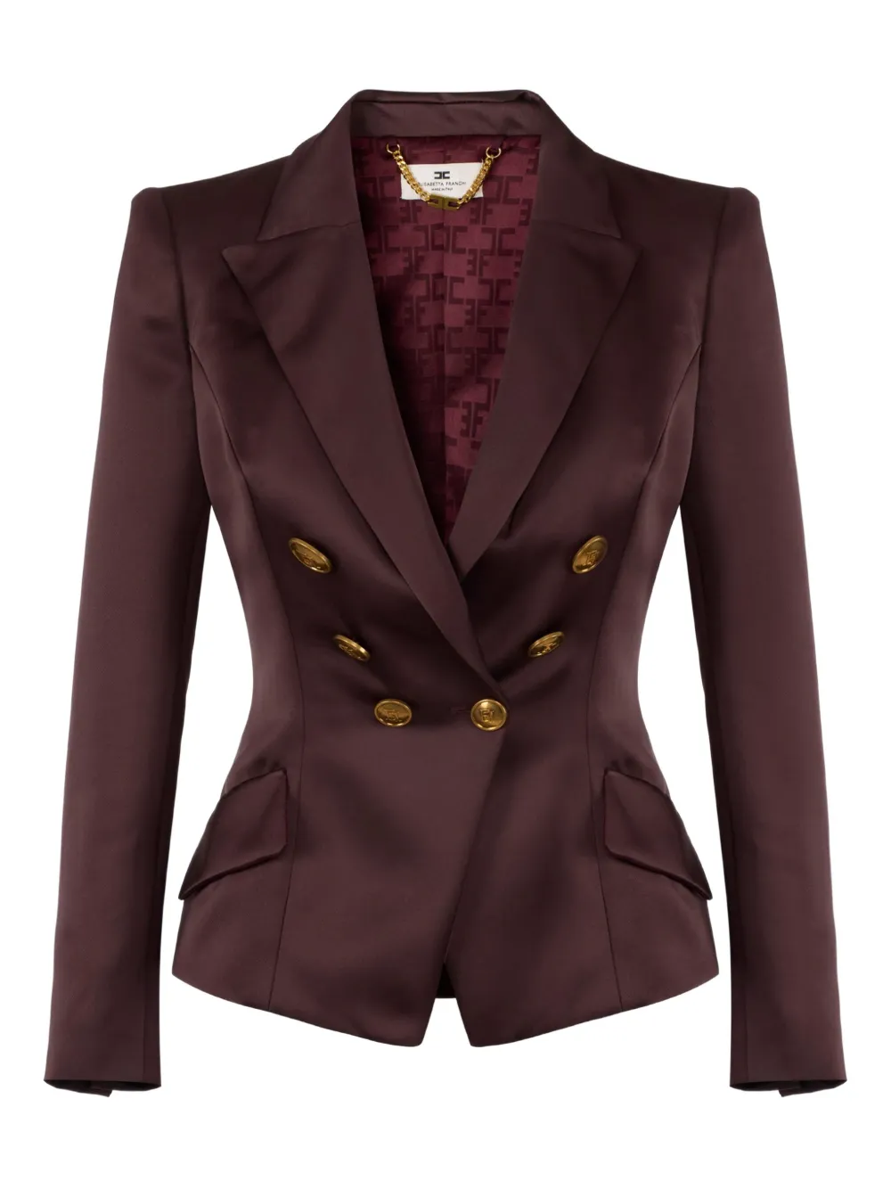 Elisabetta Franchi Blazer met dubbele rij knopen Bruin
