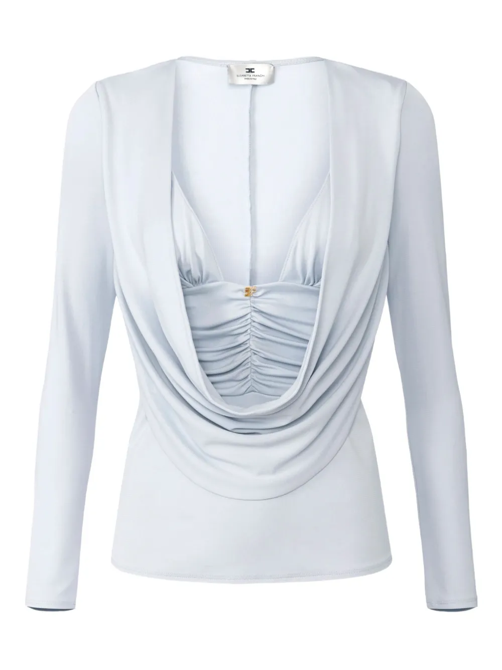 Elisabetta Franchi Blouse met lange mouwen en gedrapeerd detail Blauw