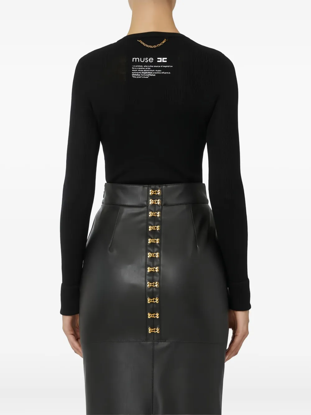 Elisabetta Franchi Vest met tekst Zwart