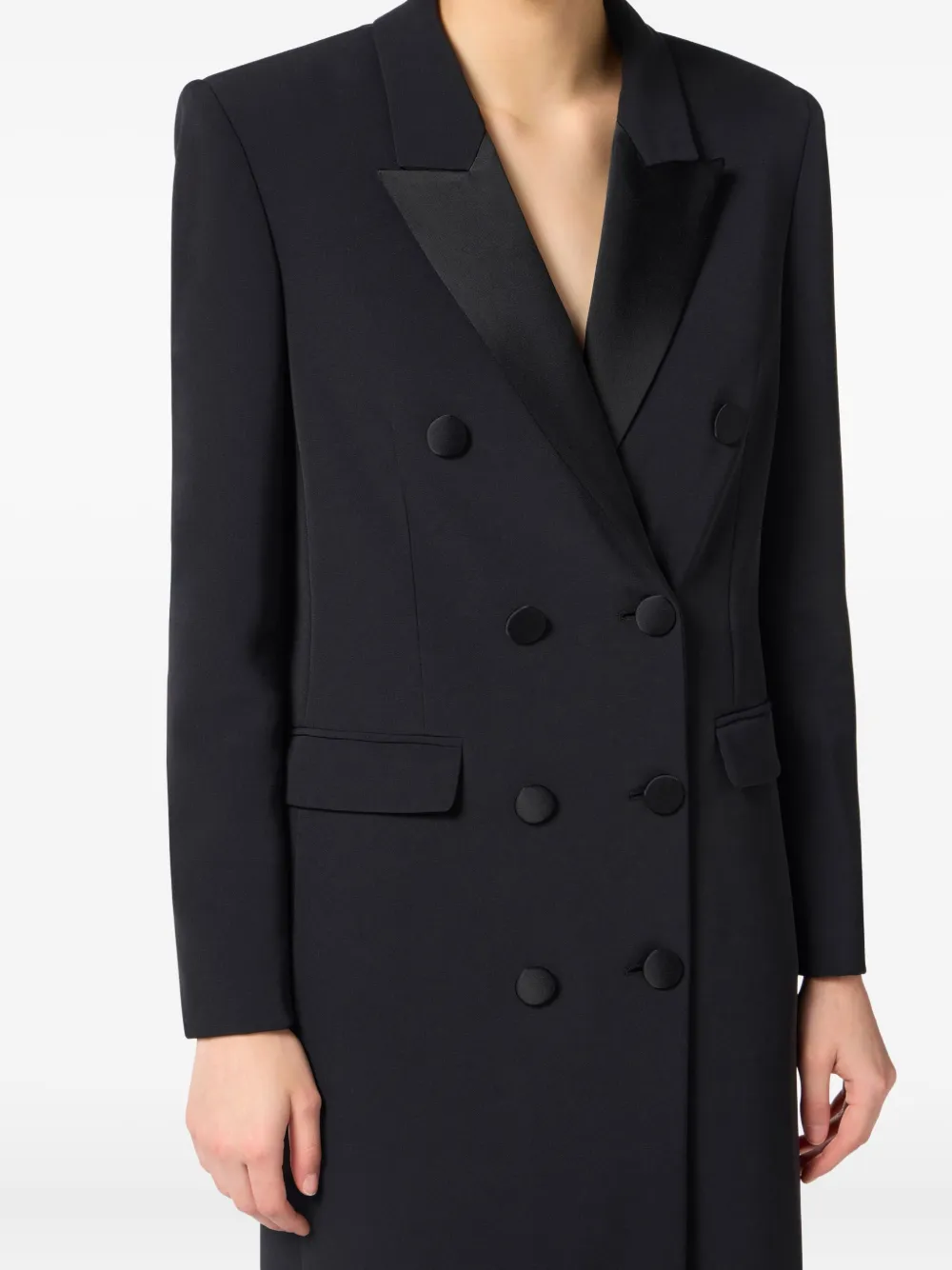 Elisabetta Franchi Double-breasted Coat In Black