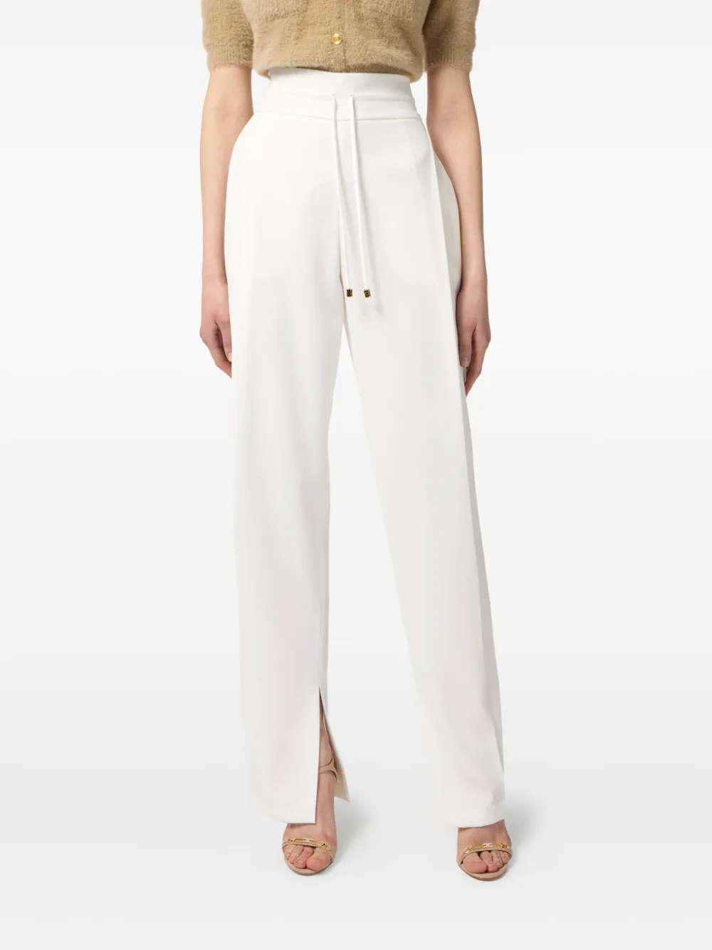 Elisabetta Franchi High-rise Trousers In White