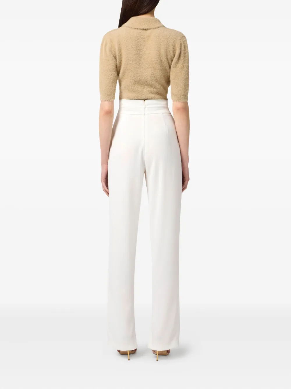 Elisabetta Franchi High-rise Trousers In White