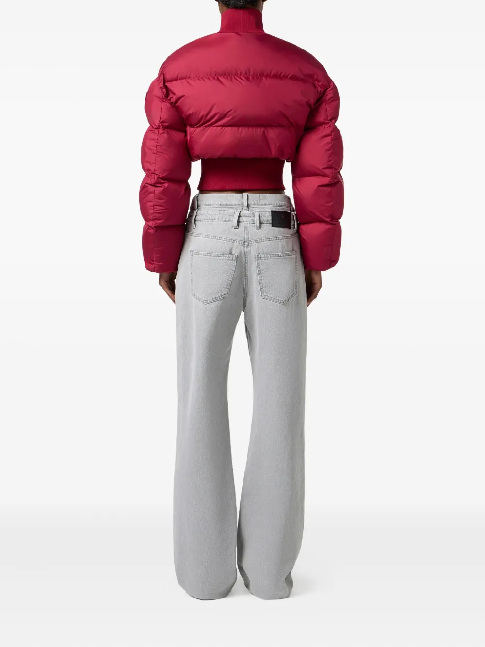 Elisabetta Franchi Ribbed Quilted Down Jacket In Pink