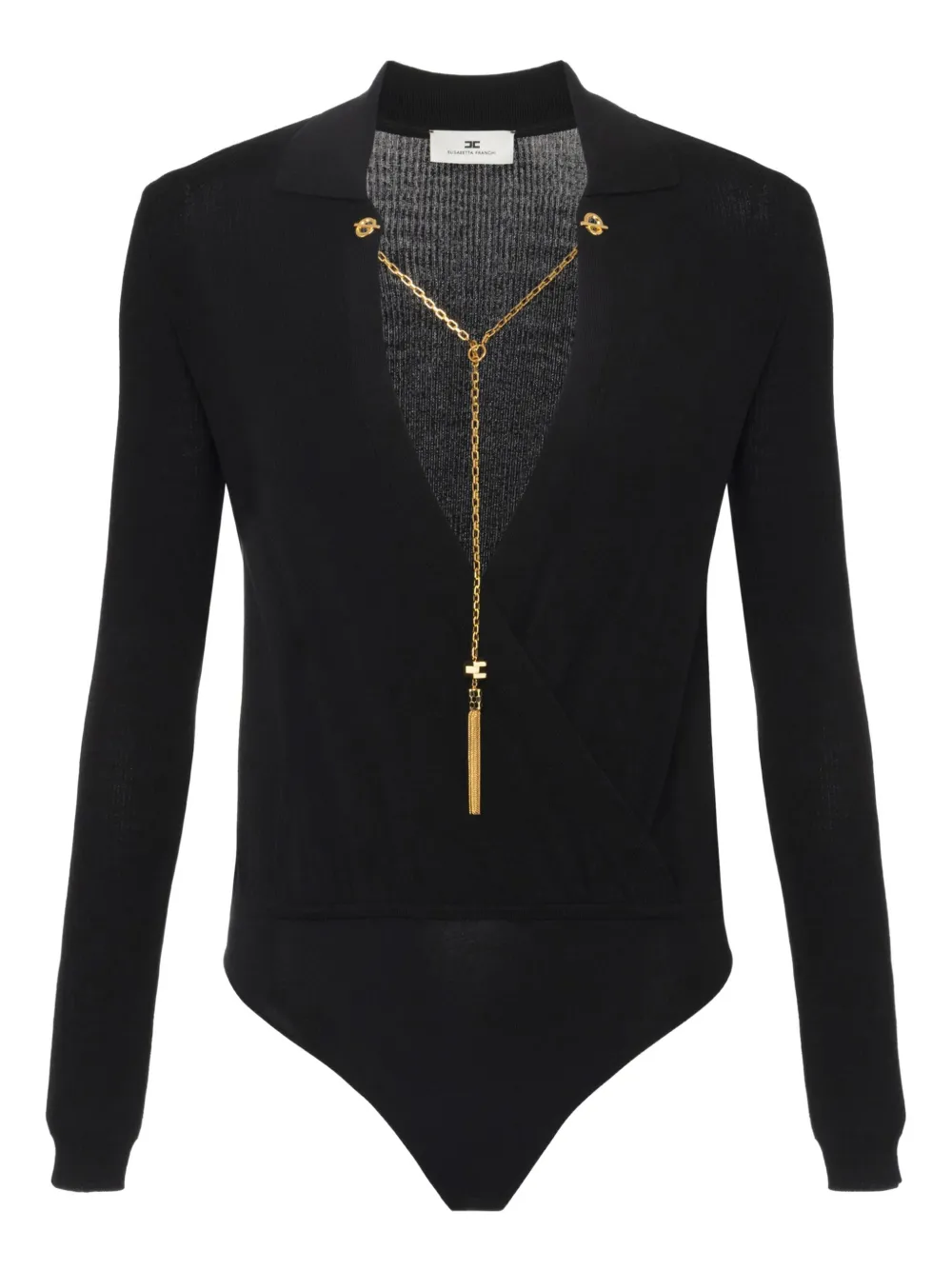 chain-embellished bodysuit