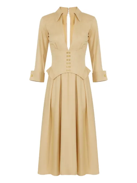 Elisabetta Franchi logo-plaque cotton dress