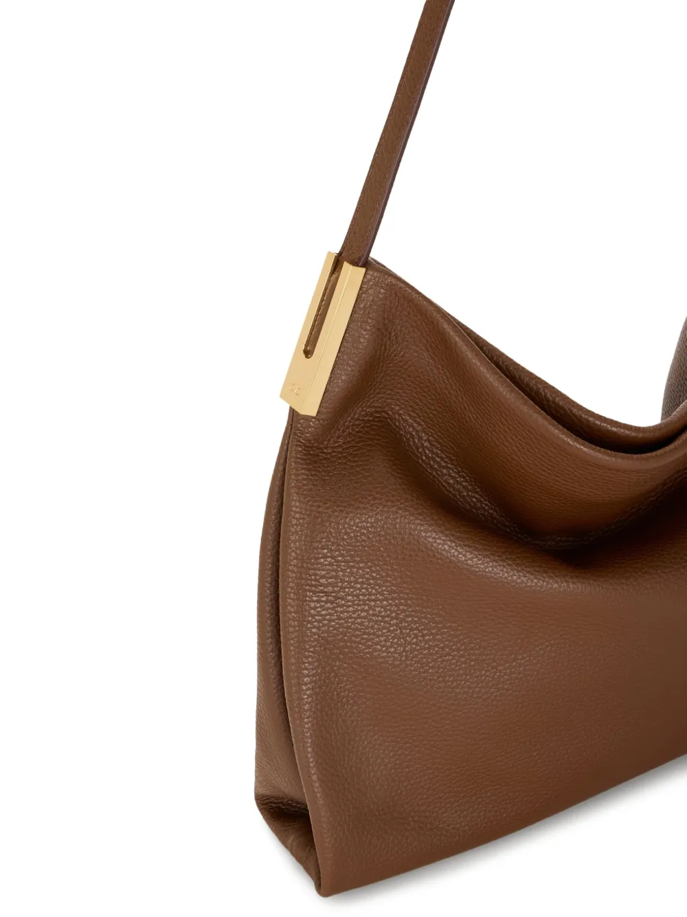 Elisabetta Franchi Leren schoudertas Bruin