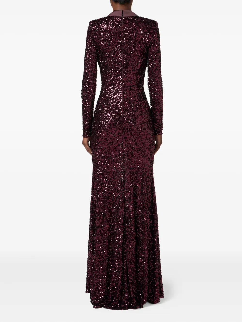Elisabetta Franchi sequin-embellished jewelled maxi dress Rood