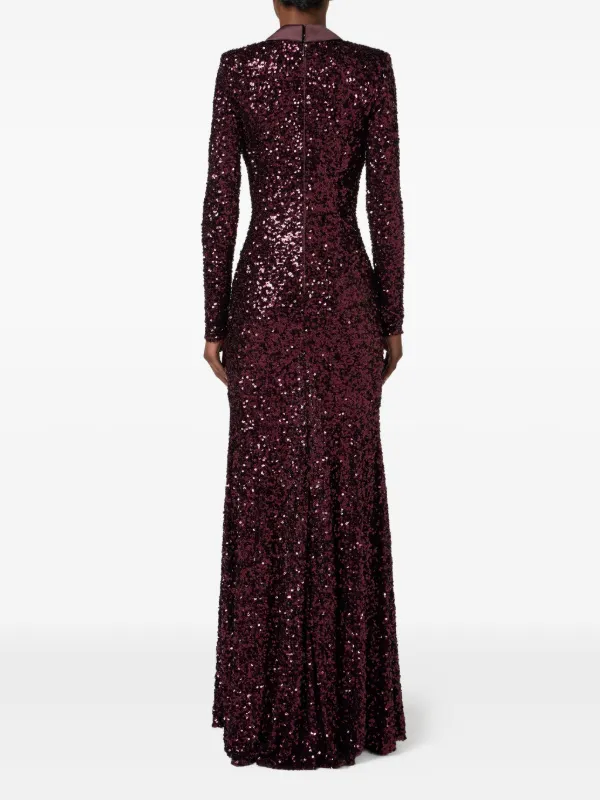 Elisabetta Franchi sequin-embellished Jewelled Maxi Dress | Red | FARFETCH