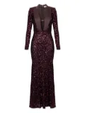 Elisabetta Franchi sequin-embellished jewelled maxi dress - Red