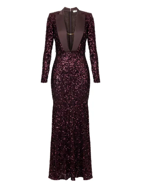 Elisabetta Franchi sequin-embellished jewelled maxi dress