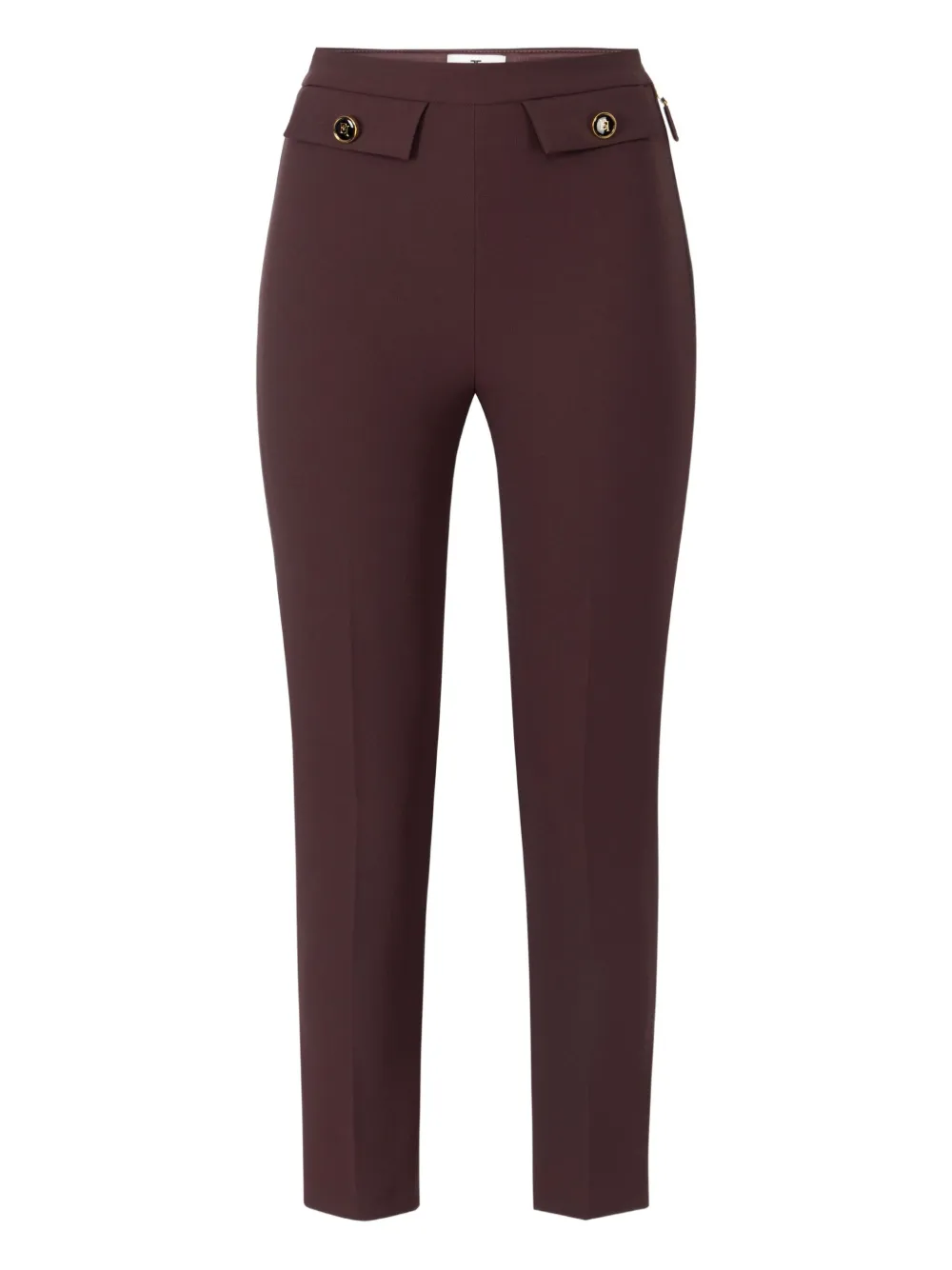 Elisabetta Franchi double-crêpe zip trousers Bruin