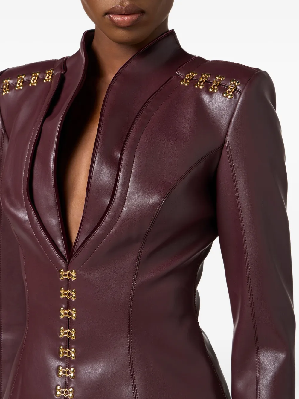 Elisabetta Franchi Structured Jacket In Brown