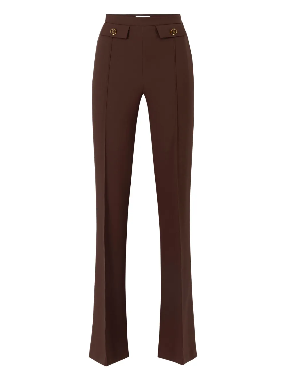 Elisabetta Franchi button-detailed flared trousers Bruin