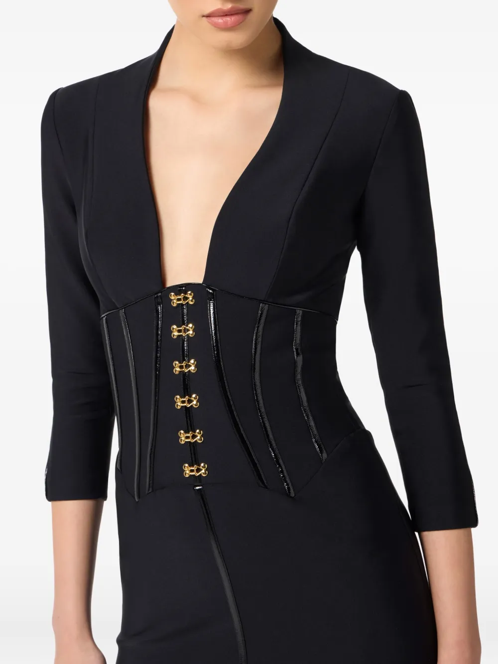 Elisabetta Franchi Mini-jurk met korsetdetail Zwart