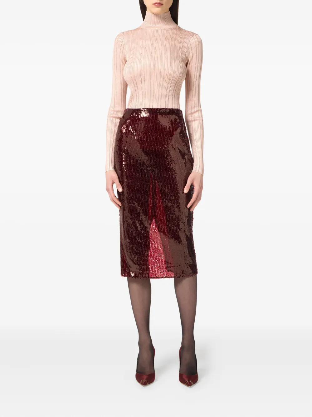 Elisabetta Franchi Top met col Beige