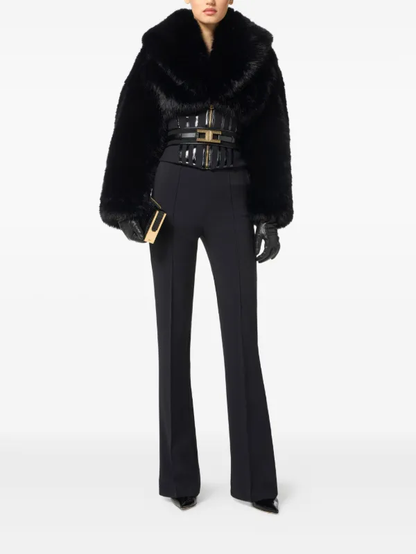 ELISABETTA FRANCHI エリザベッタ フランキ フレア パンツ Elisabetta Franchi フレアパンツ | ブラック | FARFETCH JP