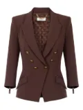 Elisabetta Franchi double-breasted gold-button jacket - Brown