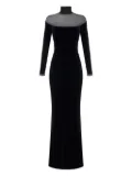 Elisabetta Franchi velvet mesh-insert maxi dress - Black