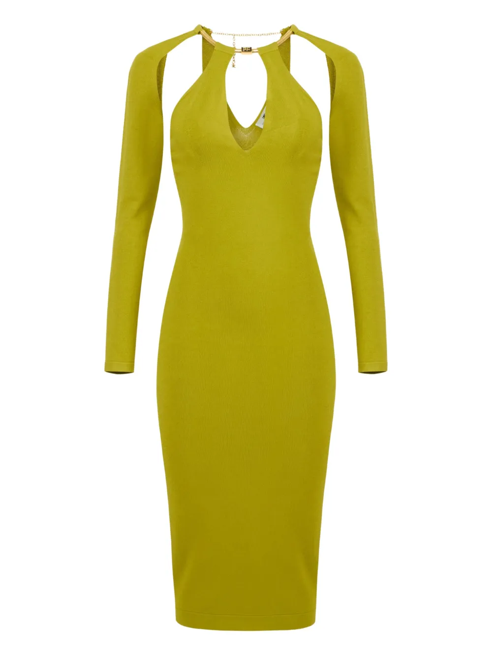 Elisabetta Franchi Jurk met halsketting en uitgesneden details Groen
