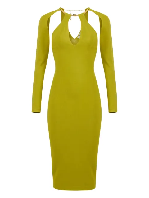 Elisabetta Franchi logo-necklace cut-out dress
