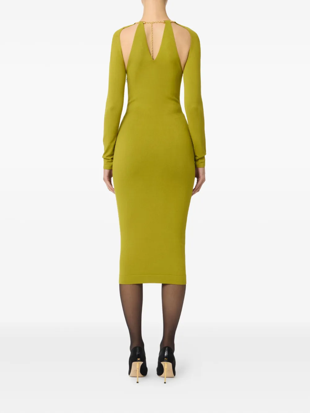Elisabetta Franchi Jurk met halsketting en uitgesneden details Groen