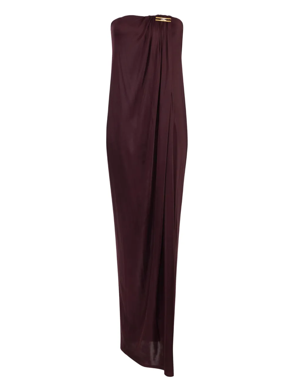 Elisabetta Franchi draped jersey maxi dress Bruin
