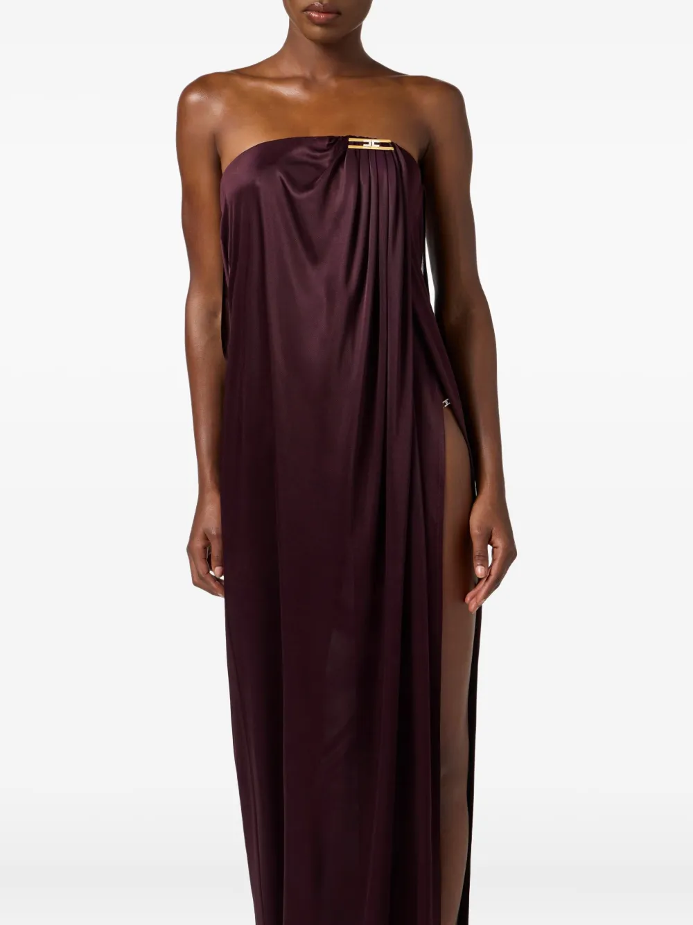 Elisabetta Franchi draped jersey maxi dress Bruin