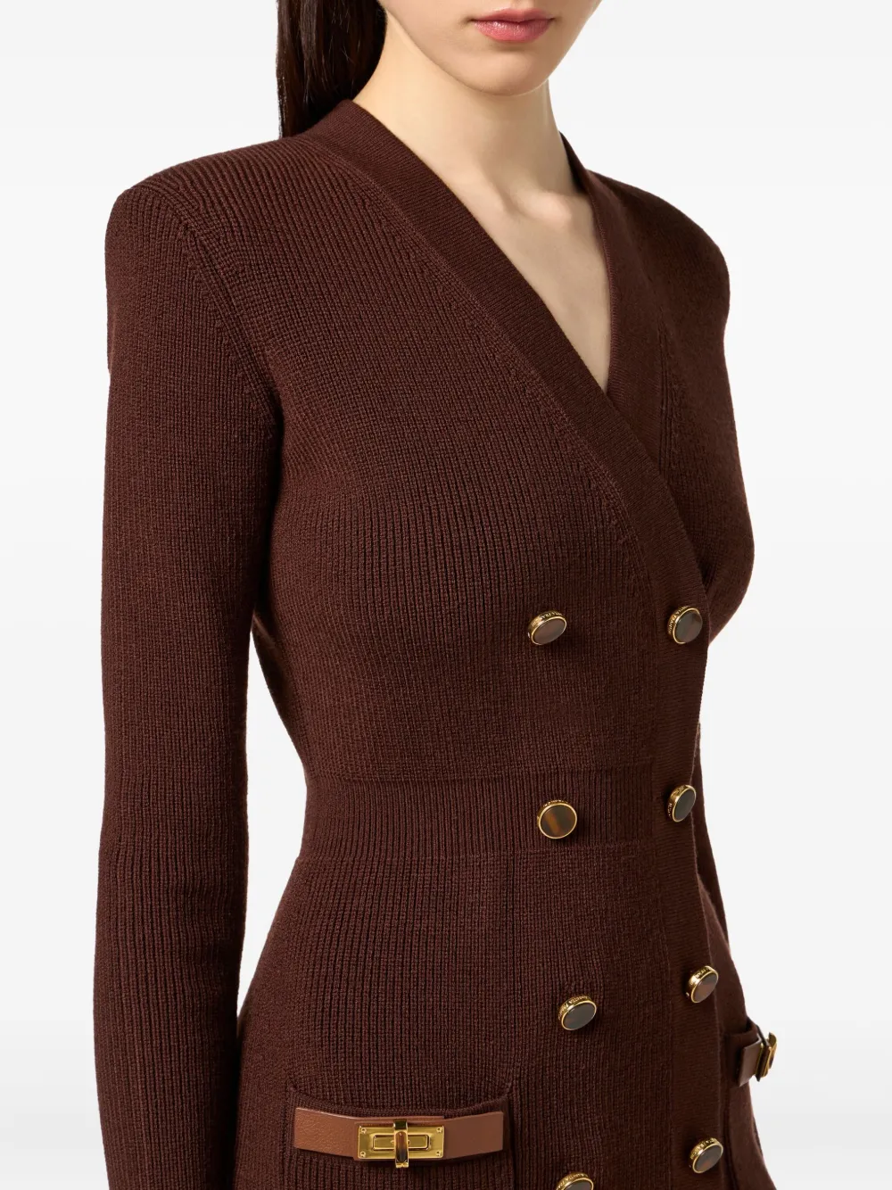 Elisabetta Franchi double-breasted mini dress Bruin