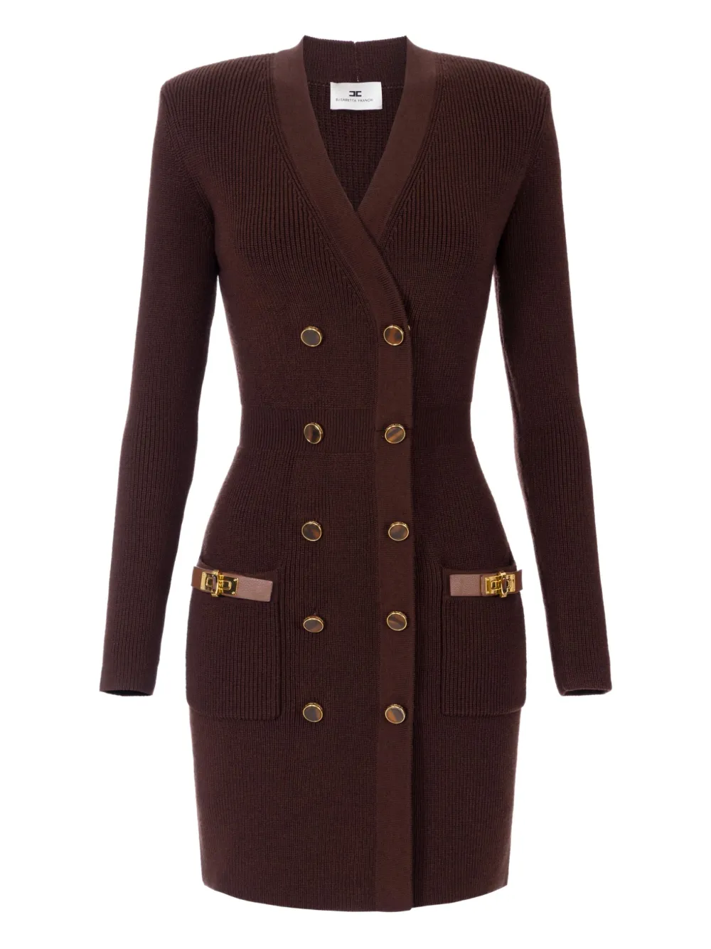 Elisabetta Franchi double-breasted mini dress Bruin