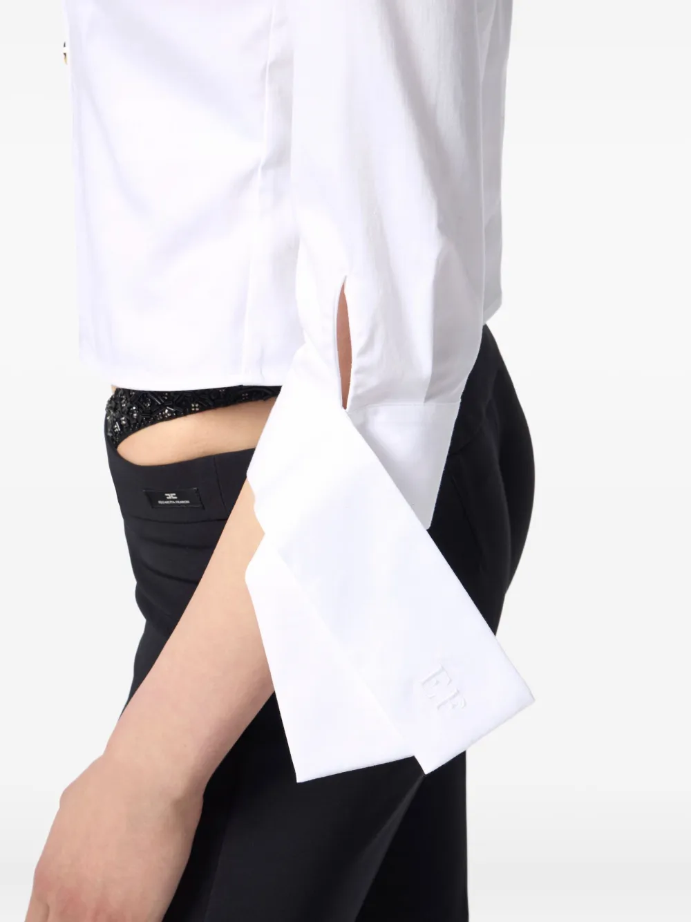 Elisabetta Franchi Popeline blouse met vlinderstrik Wit
