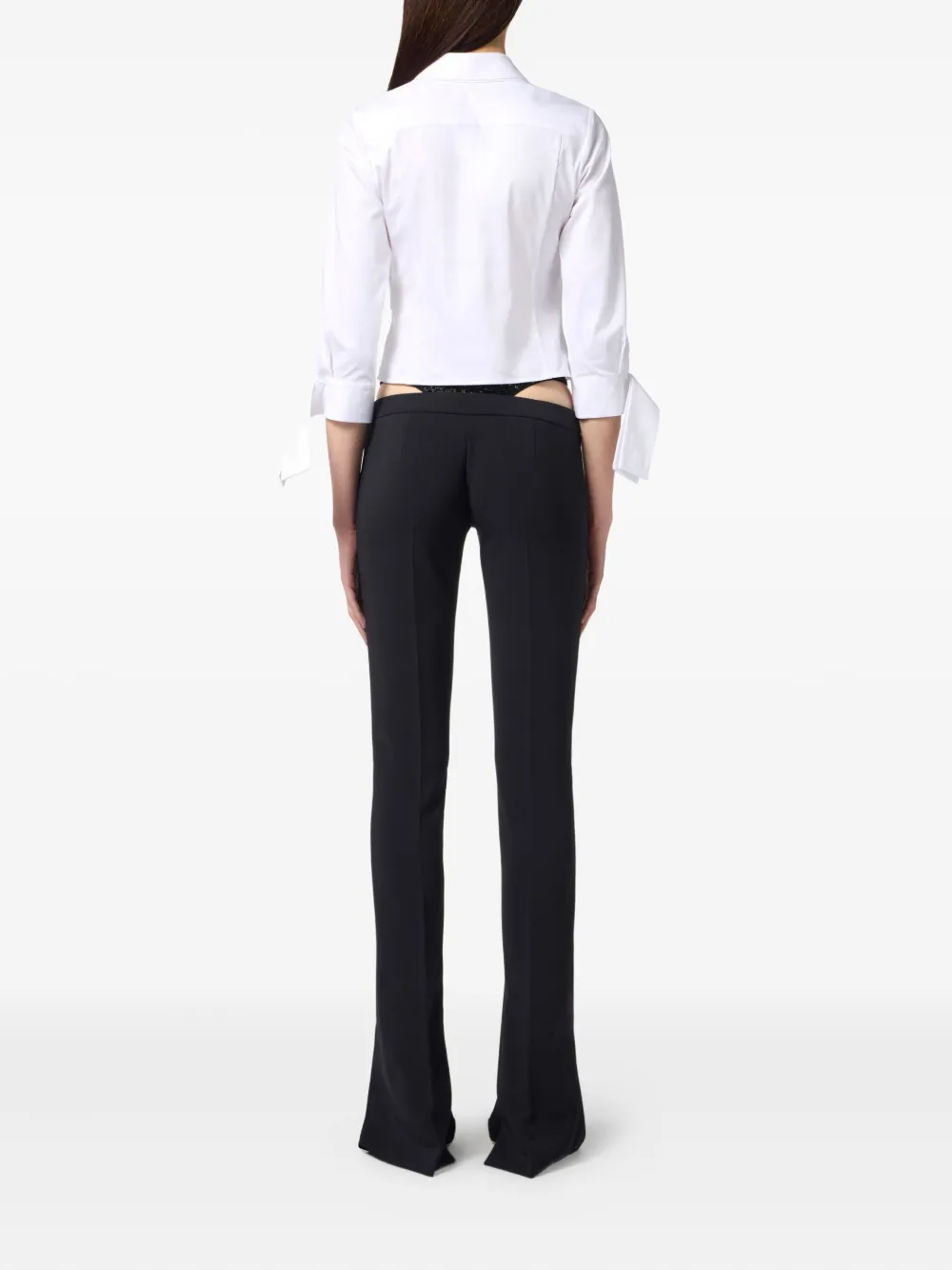 Elisabetta Franchi Popeline blouse met vlinderstrik Wit