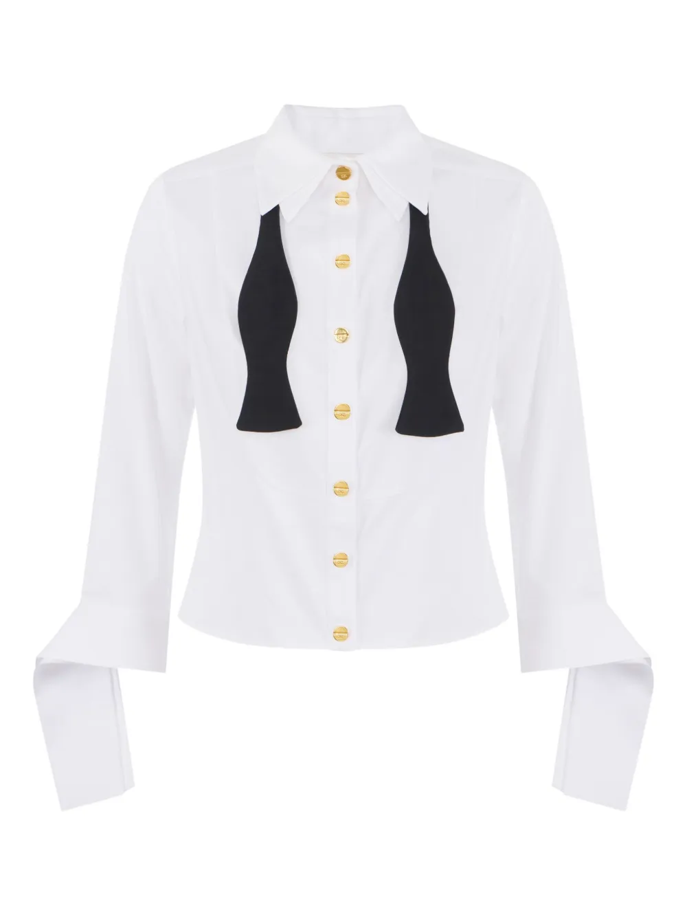 Elisabetta Franchi Popeline blouse met vlinderstrik Wit
