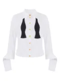 Elisabetta Franchi bow-tie poplin shirt - White