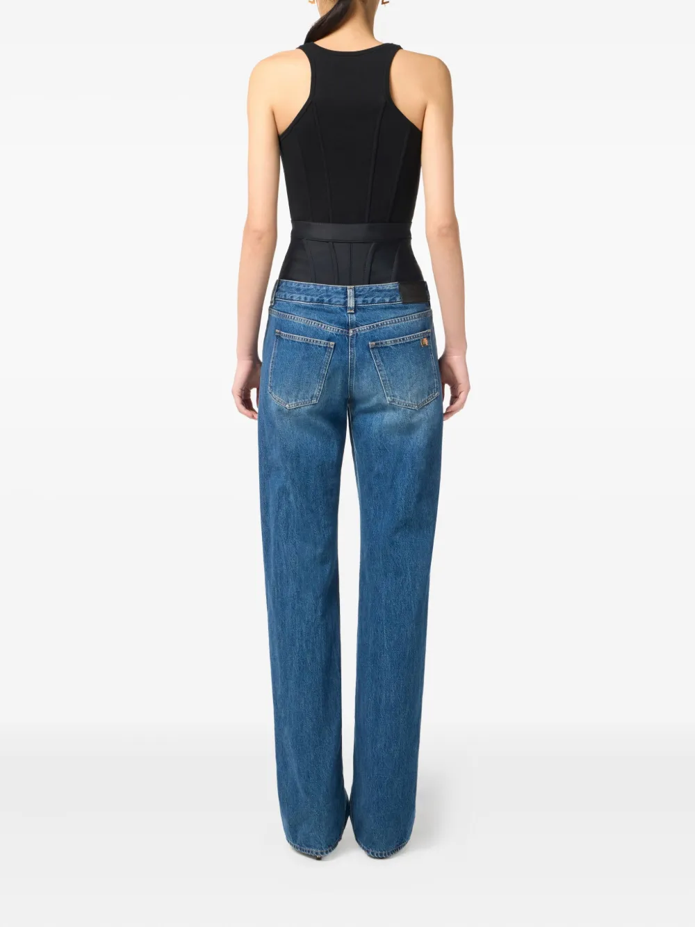 Elisabetta Franchi corset-waistband jeans Blauw