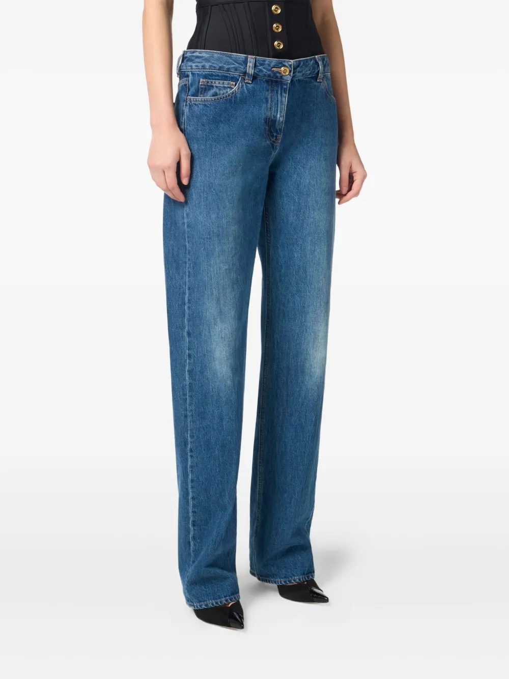 Elisabetta Franchi corset-waistband jeans Blauw