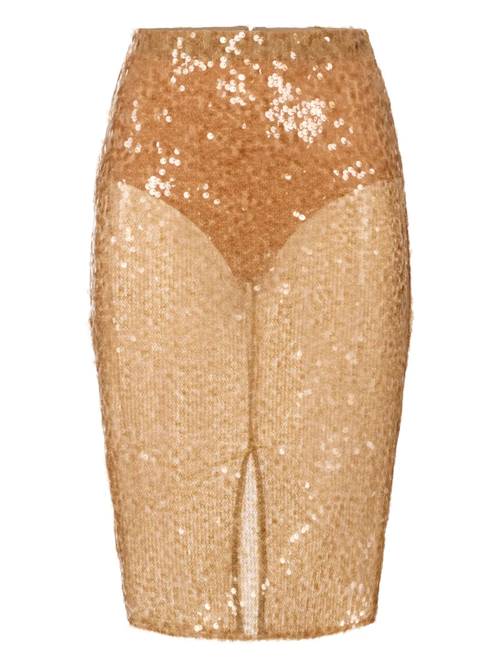 Elisabetta Franchi Midi-rok met pailletten Beige
