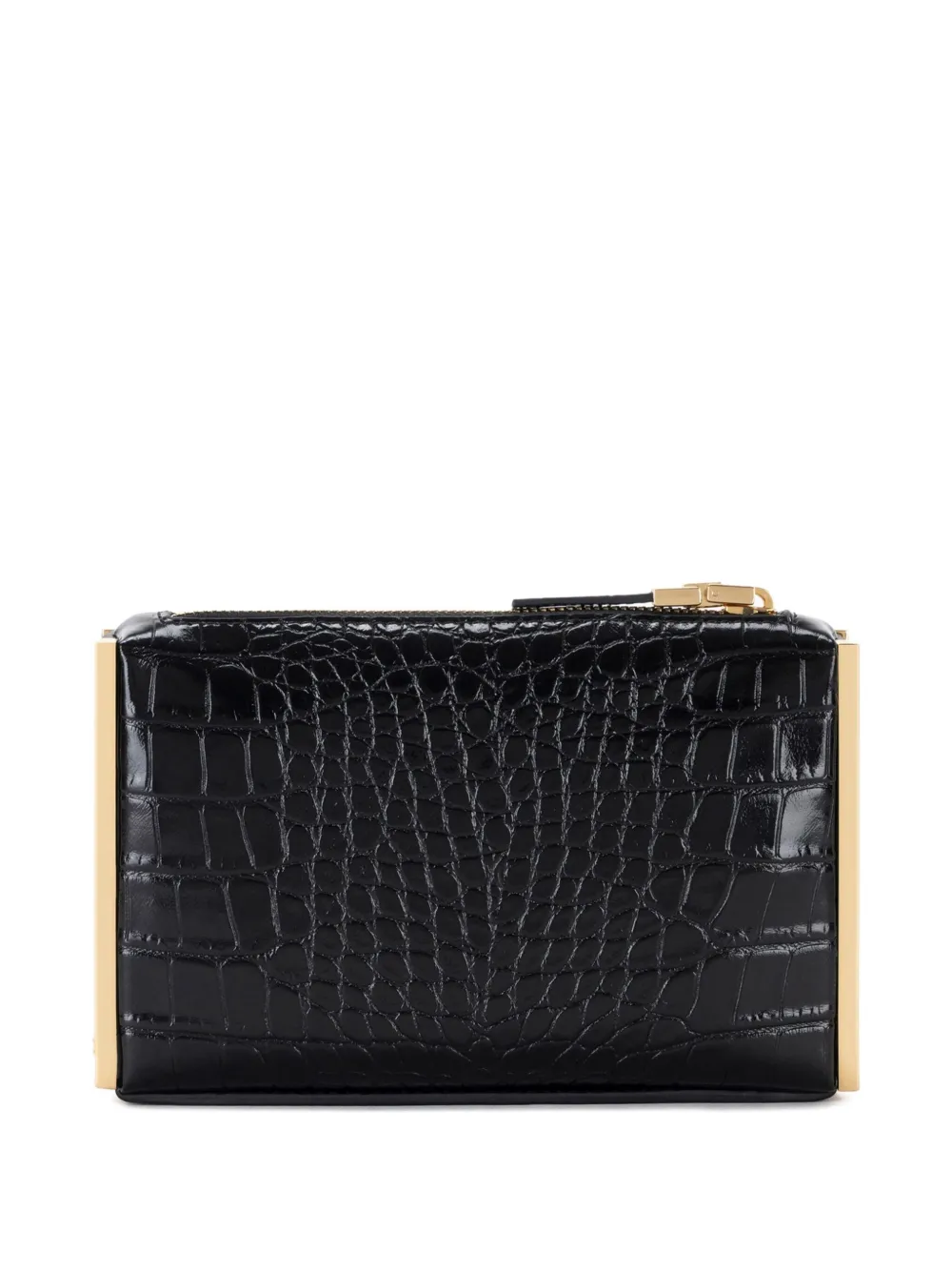 Elisabetta Franchi Clutch met krokodillen-reliëf Zwart