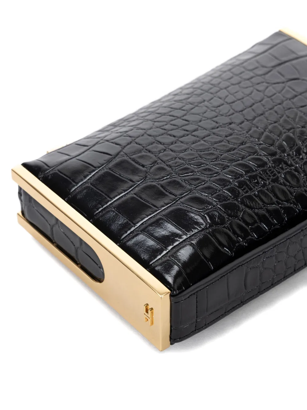 Elisabetta Franchi Clutch met krokodillen-reliëf Zwart