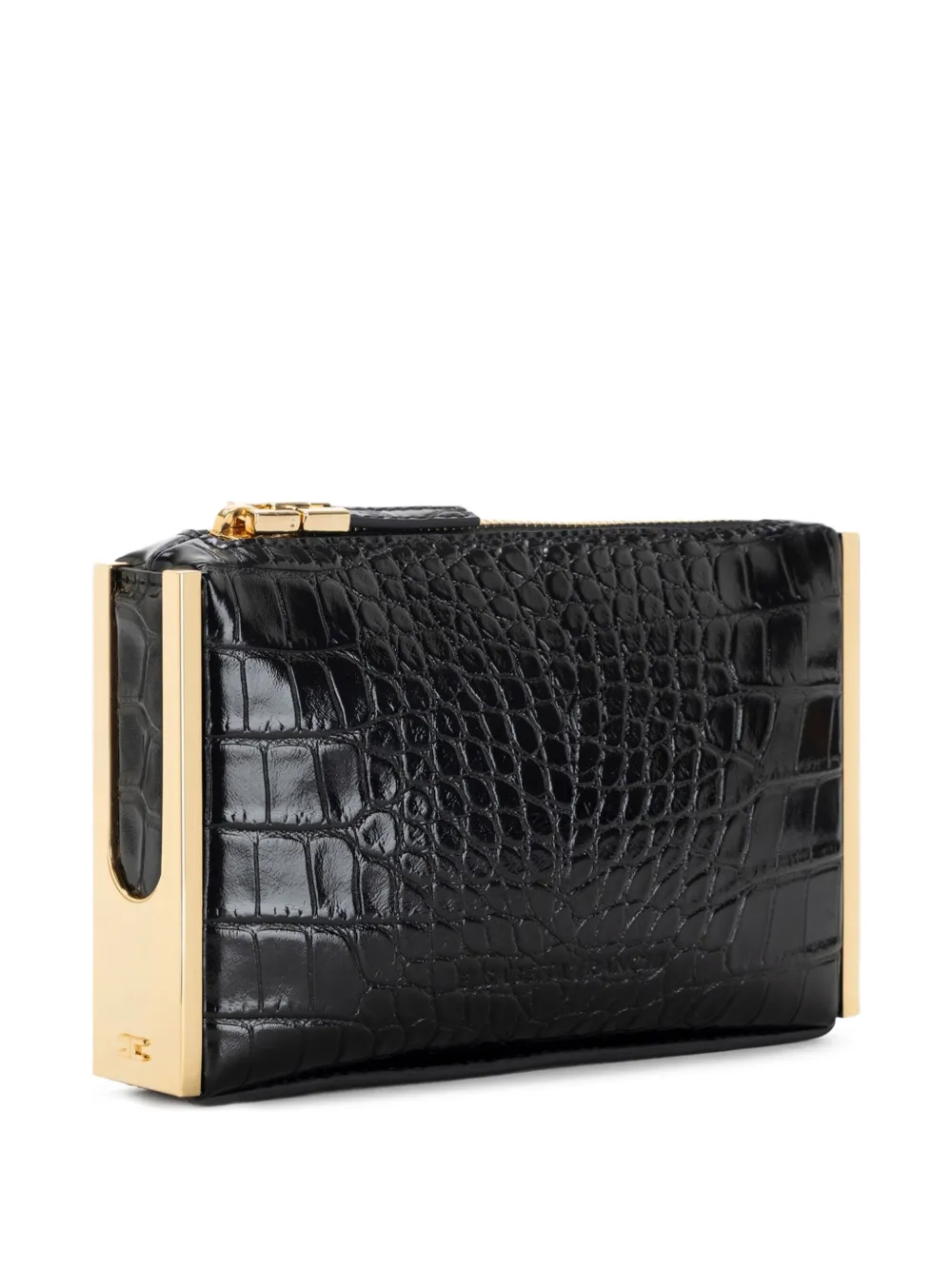 Elisabetta Franchi crocodile-effect clutch bag Zwart