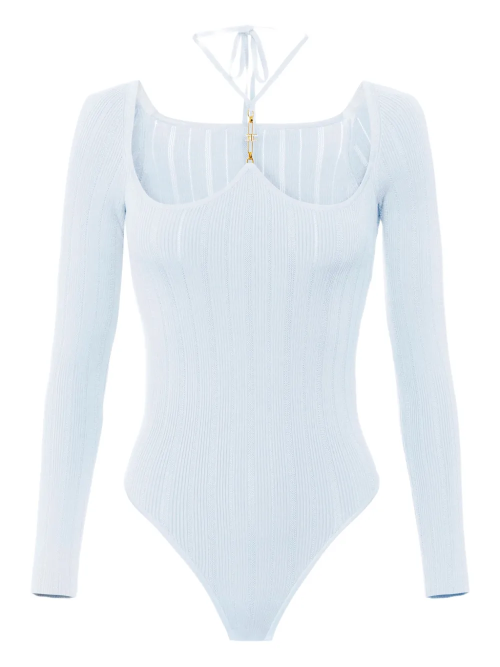 Elisabetta Franchi Ribbed Bodysuit In White