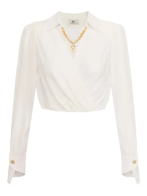 Elisabetta Franchi Blusa transpassada com mangas longas