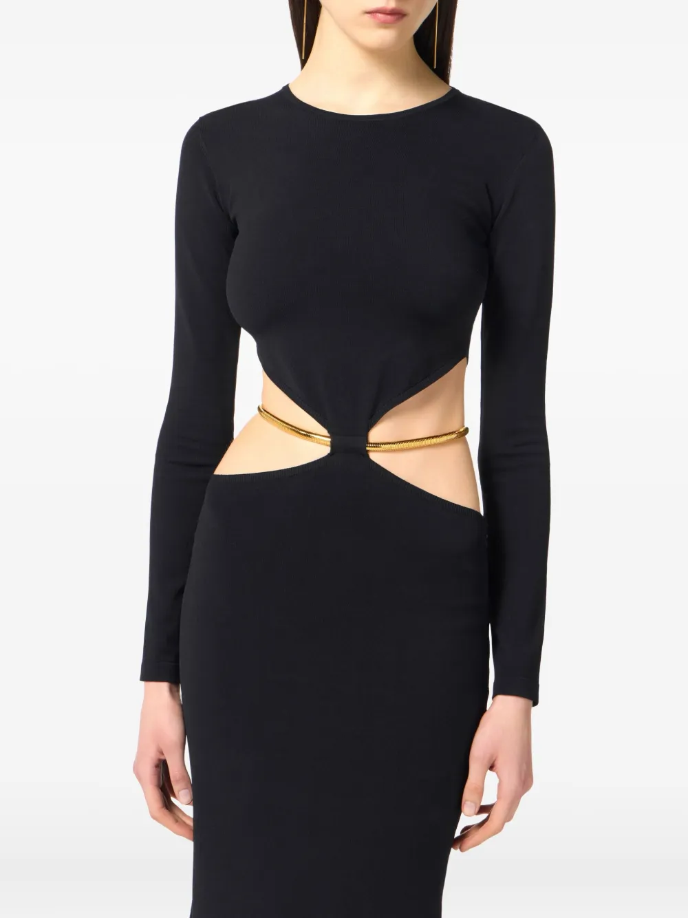 Elisabetta Franchi Uitgesneden maxi-jurk Zwart