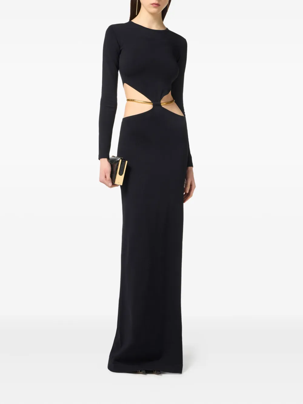 Elisabetta Franchi cut-out long-sleeve dress | Black | Image 1